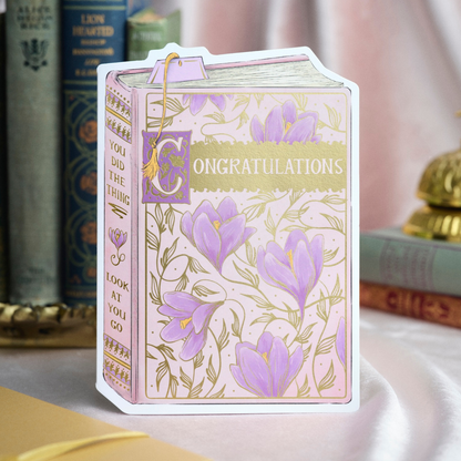 Good Juju Ink - Congratulations Book Cover Diecut Card