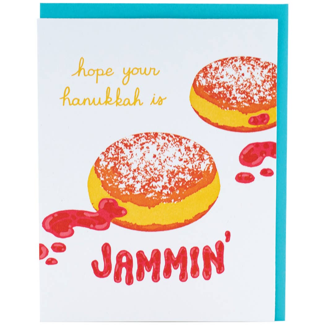 Smudge Ink - Jelly Donuts Hanukkah Card: Single Card