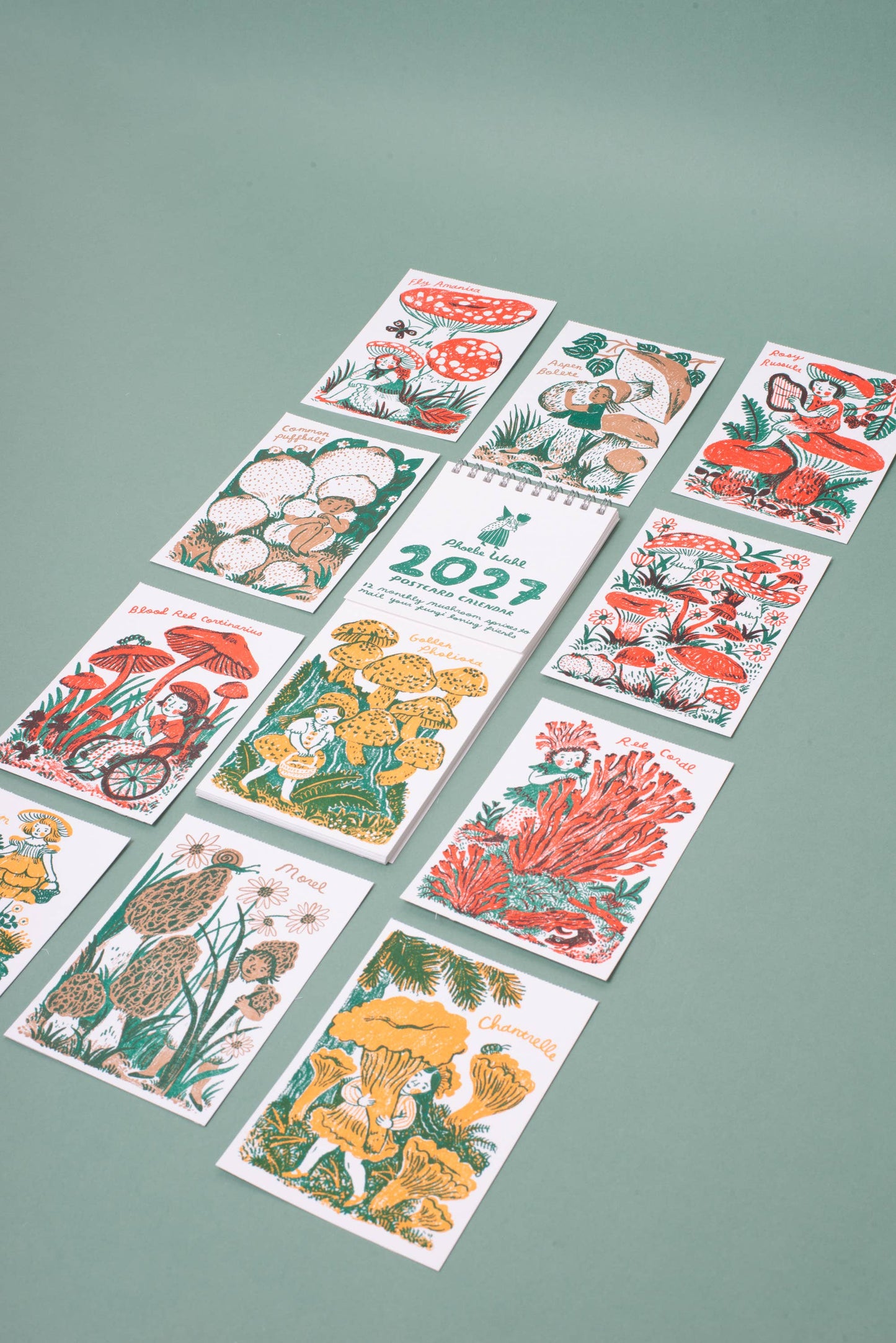 Egg Press - 2027 Gnomes & Mushrooms Postcard Wall Calendar Phoebe Wahl