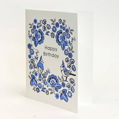 Ilee Papergoods - Bluejay Happy BD Letterpress A2 card