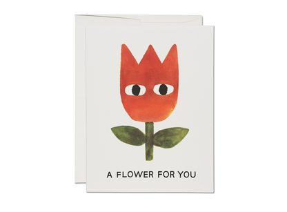 Red Cap Cards - A Flower friendship greeting card: Singles