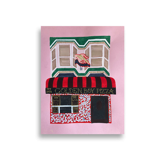 Bridget Watson Payne - Golden Boy Pizza Postcard