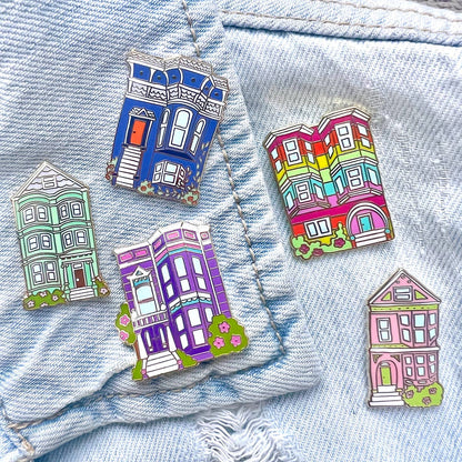 Brenna Daugherty - San Francisco Blue House Enamel Pin