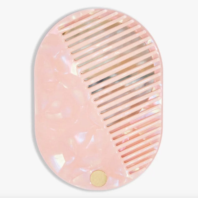 Poketo - 2 in 1 Pocket Comb Mirror - Rose Prism