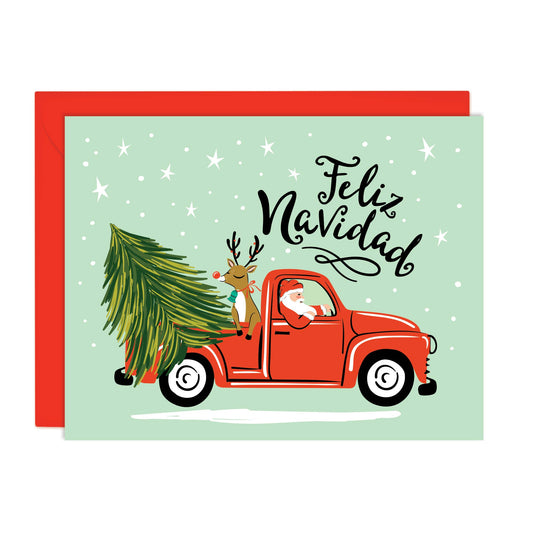 Lucy Loves Paper - Feliz Navidad Santa's Truck Card (A2)