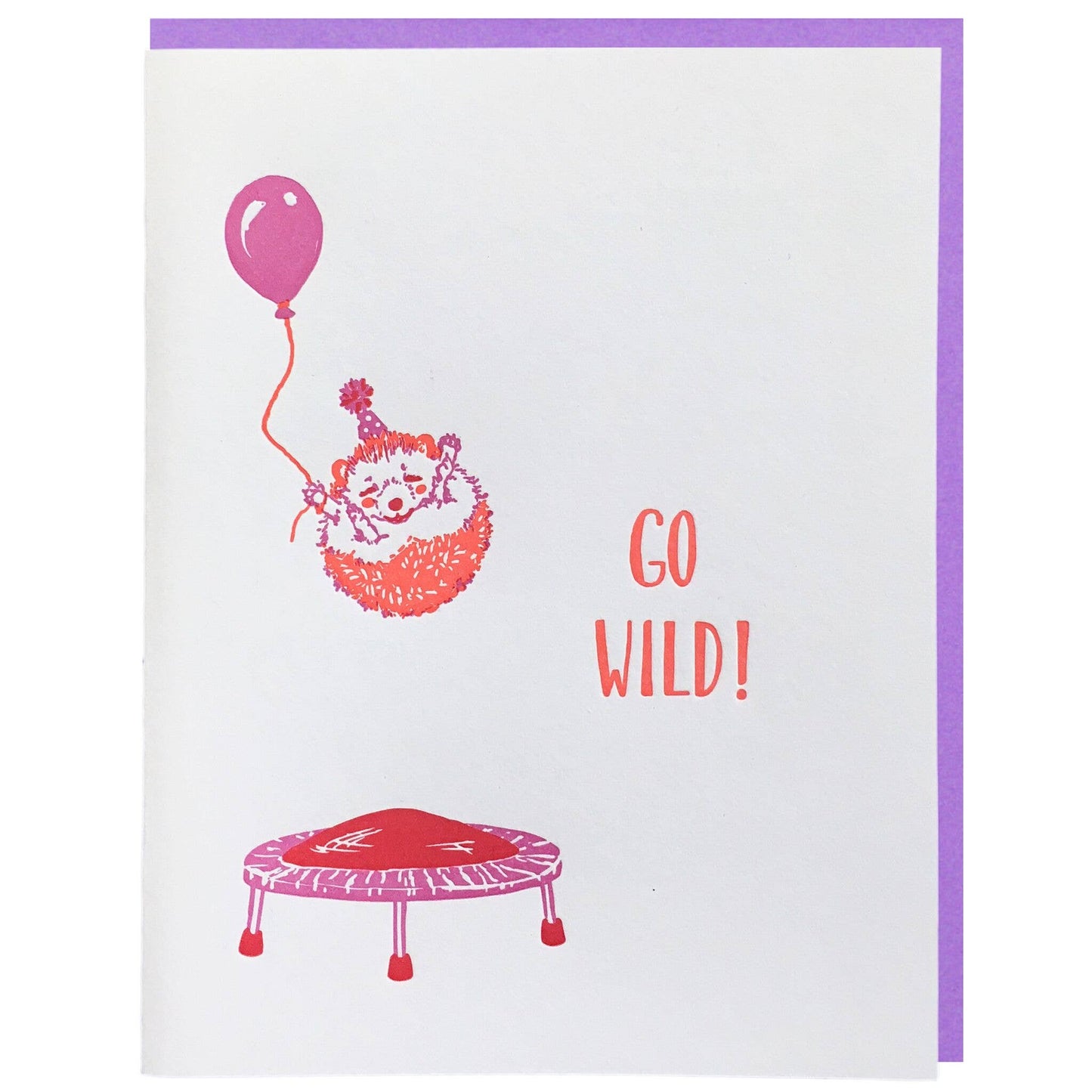 Smudge Ink - Hedgehog on Trampoline Birthday Card