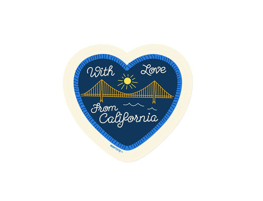 Maptote - California With Love Golden Gate Heart Sticker