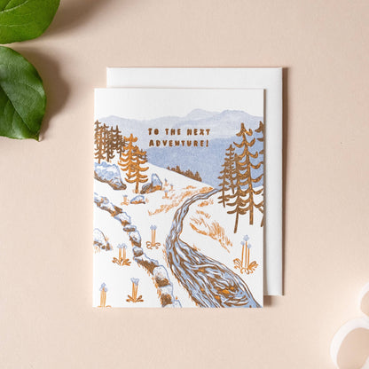 Homework Letterpress - Adventure stream Greeting Card