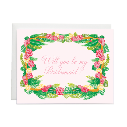 Forage Paper Co. - Bridesmaid Florals Card, Will You Be my Bridesmaid Card: A2 size : 4.25 x 5.5"