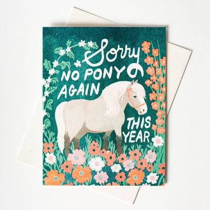 Bromstad Printing Co. - No Pony Birthday - Risograph Card