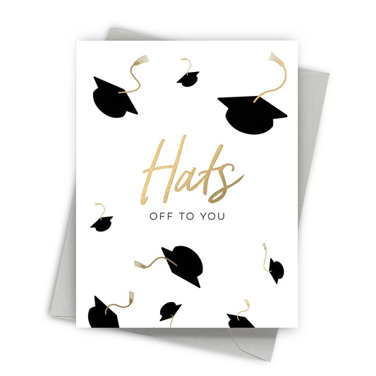 Fine Moments - Graduation Greeting Card - Hats Off to You