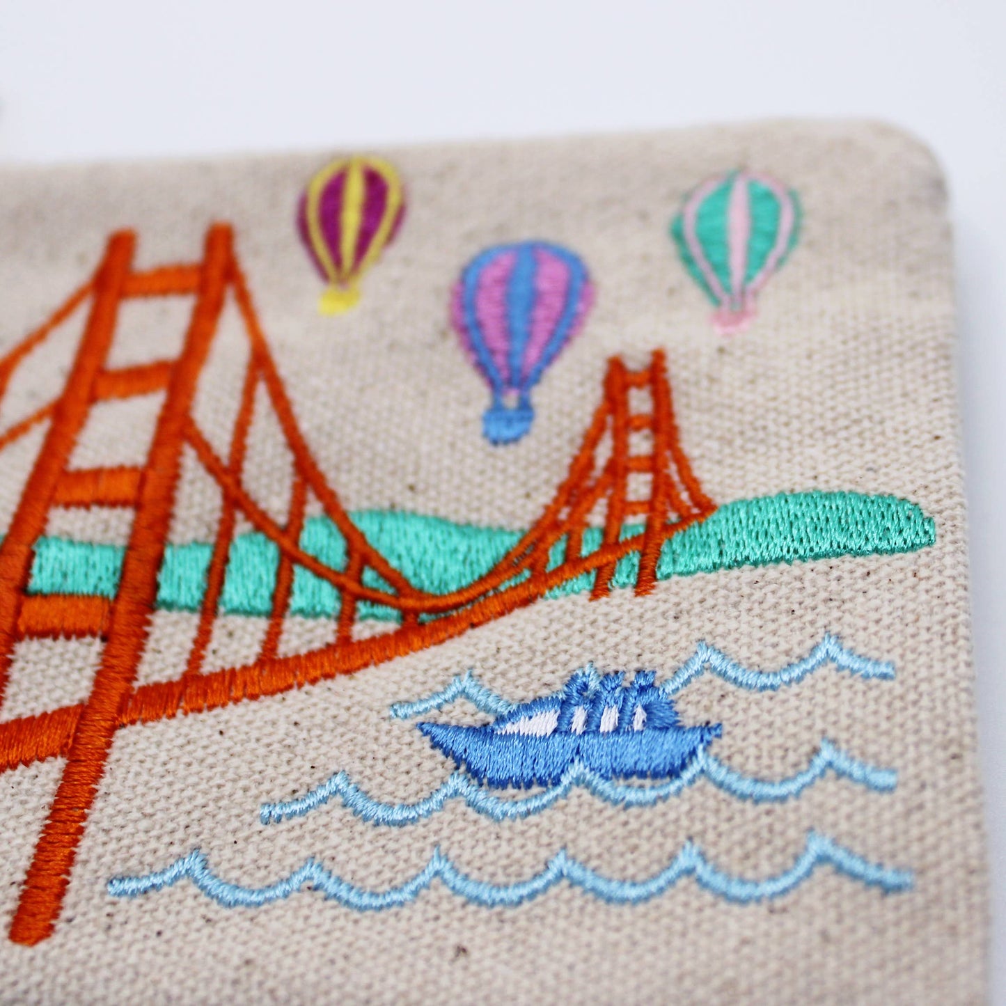 Tomoko M - Embroidered San Francisco Colorful Balloons Coin Purse