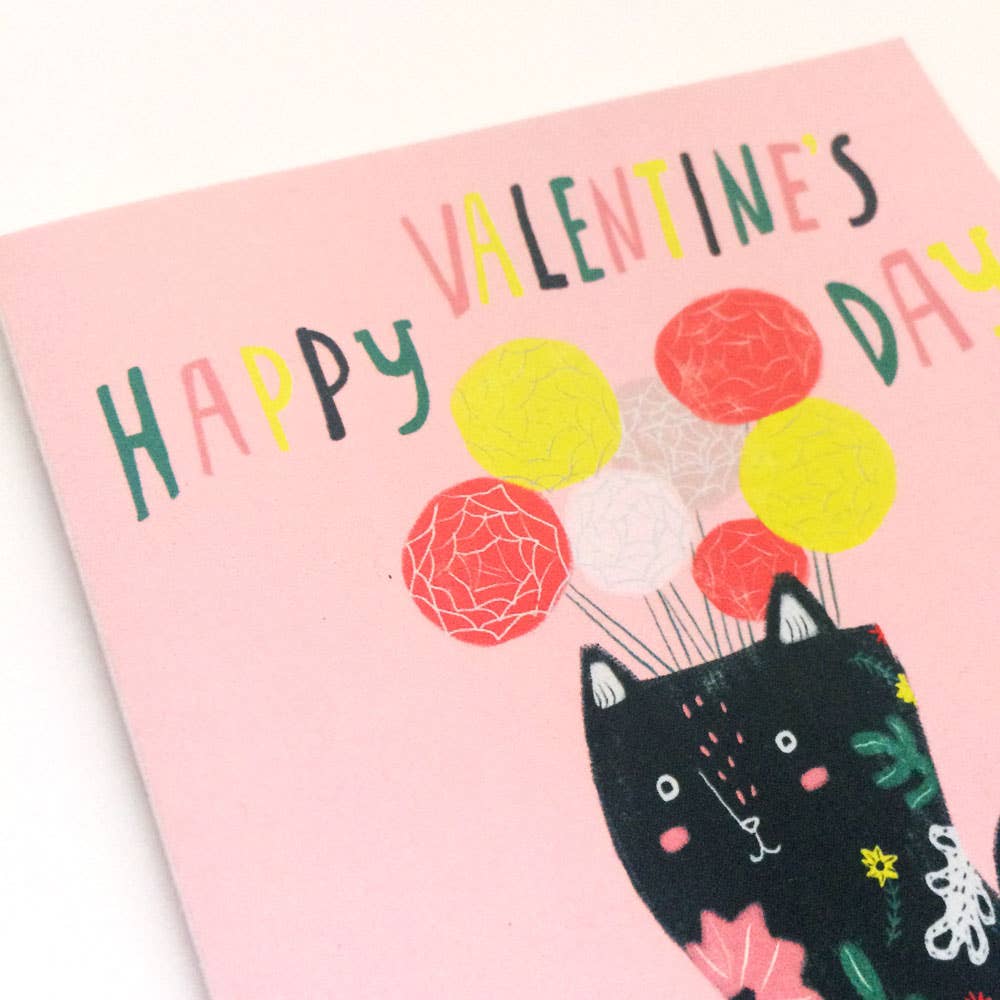 Honeyberry Studios - Kitty Vase Valentines Day Greeting Card