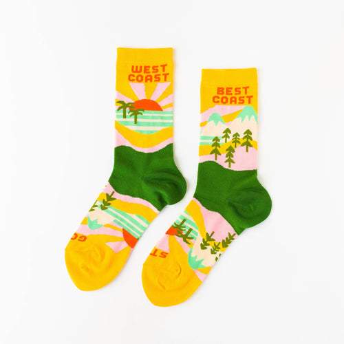 Yellow Owl Workshop - West Coast Best Coast Crew Socks - Women's