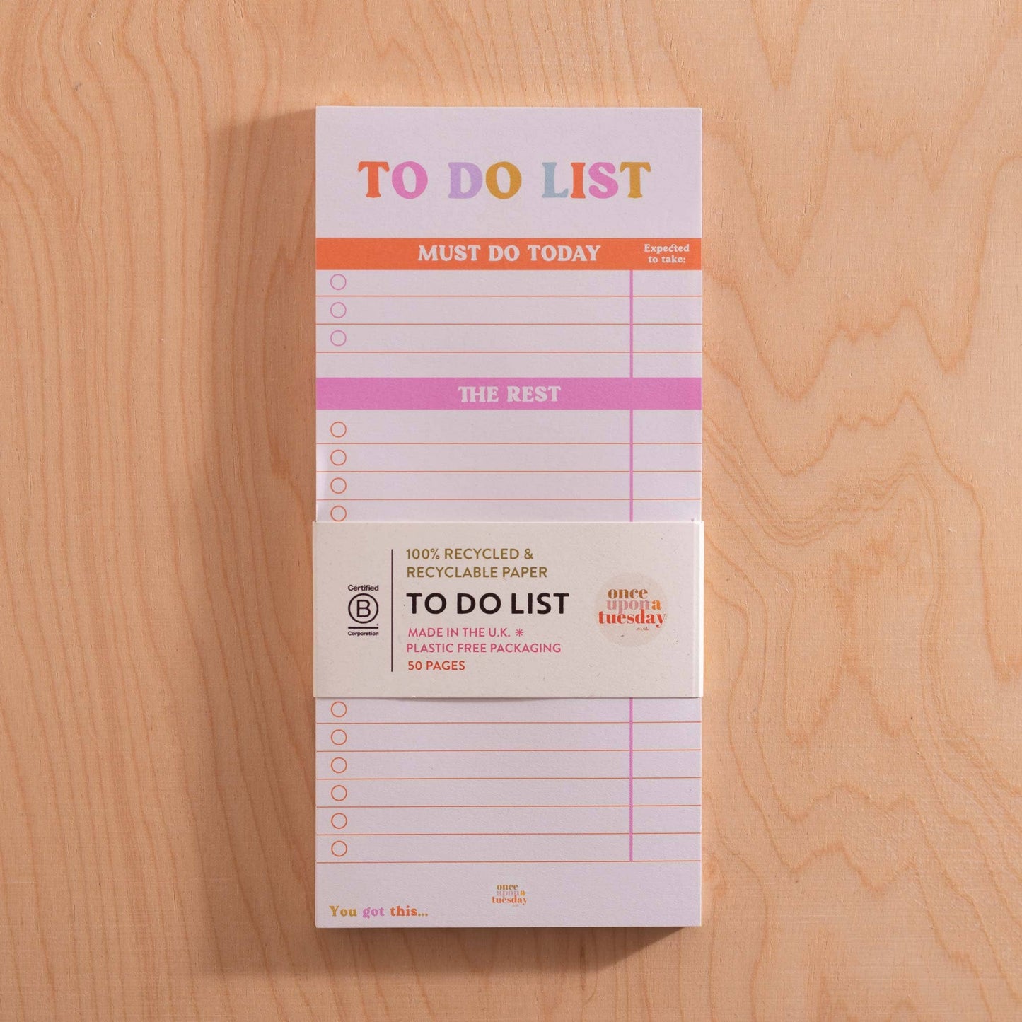 Once Upon a Tuesday - To Do List Pad | You Got This