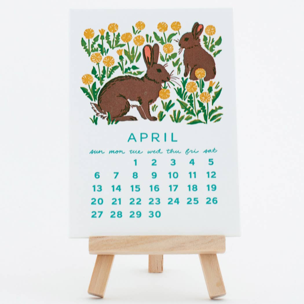 Smudge Ink - 2025 Forest Friends Letterpress Desk Calendar