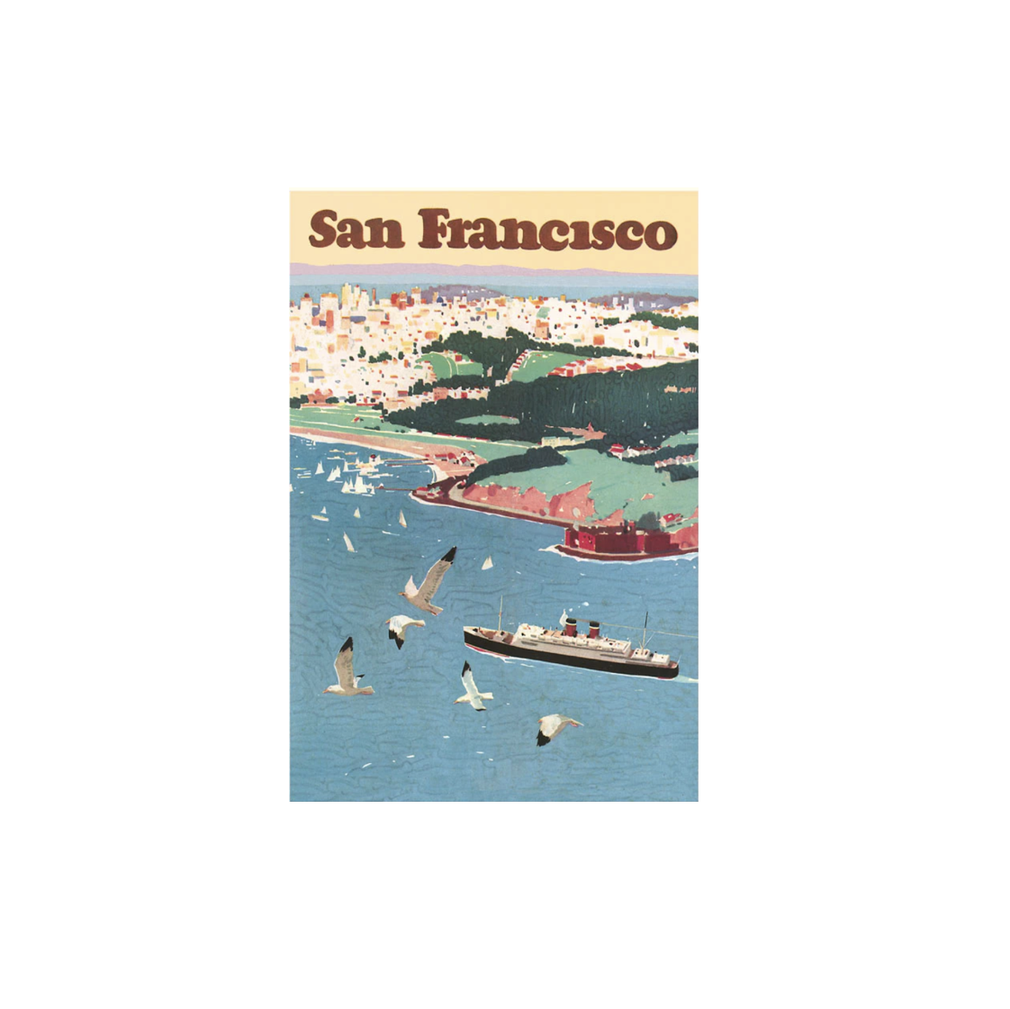 Found Image - SF-588 San Francisco Travel Poster - Vintage Image, Postcard