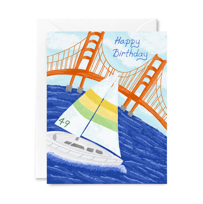 Courtney Beyer - Sailing Golden Gate Bridge Birthday Greeting Card