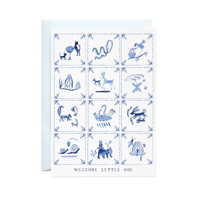 Mr. Boddington's Studio - New Baby Delft Tiles - Greeting Card