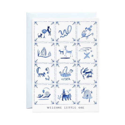 Mr. Boddington's Studio - New Baby Delft Tiles - Greeting Card