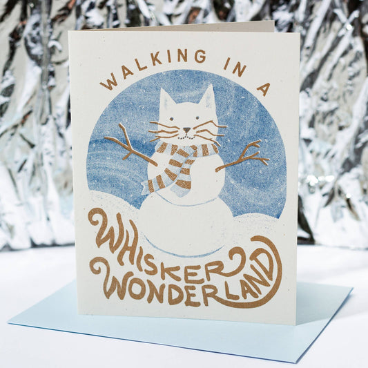 Bromstad Printing Co. - Walking in a Whisker Wonderland - Risograph Holiday Card