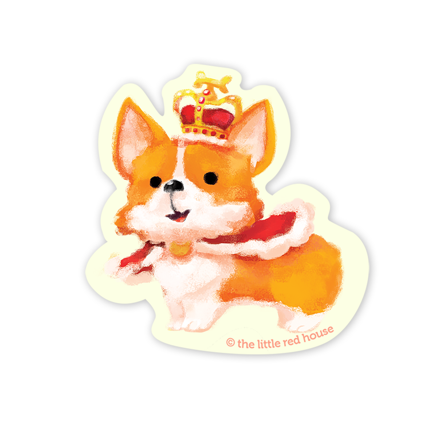 The Little Red House - Royal Corgi Vinyl Sticker