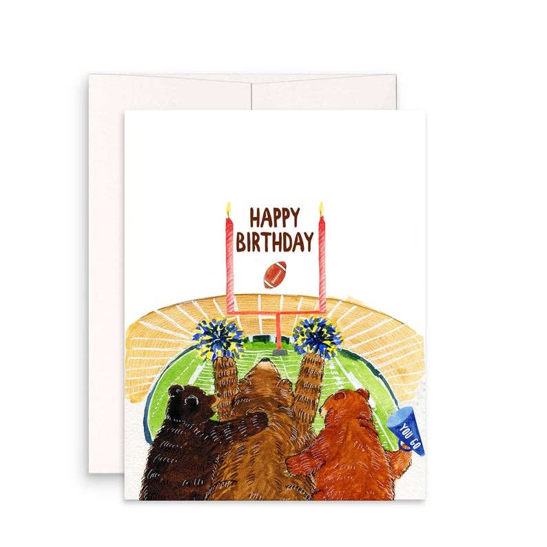 Liyana Studio - Bear Football Stadium - Funny Birthday Card