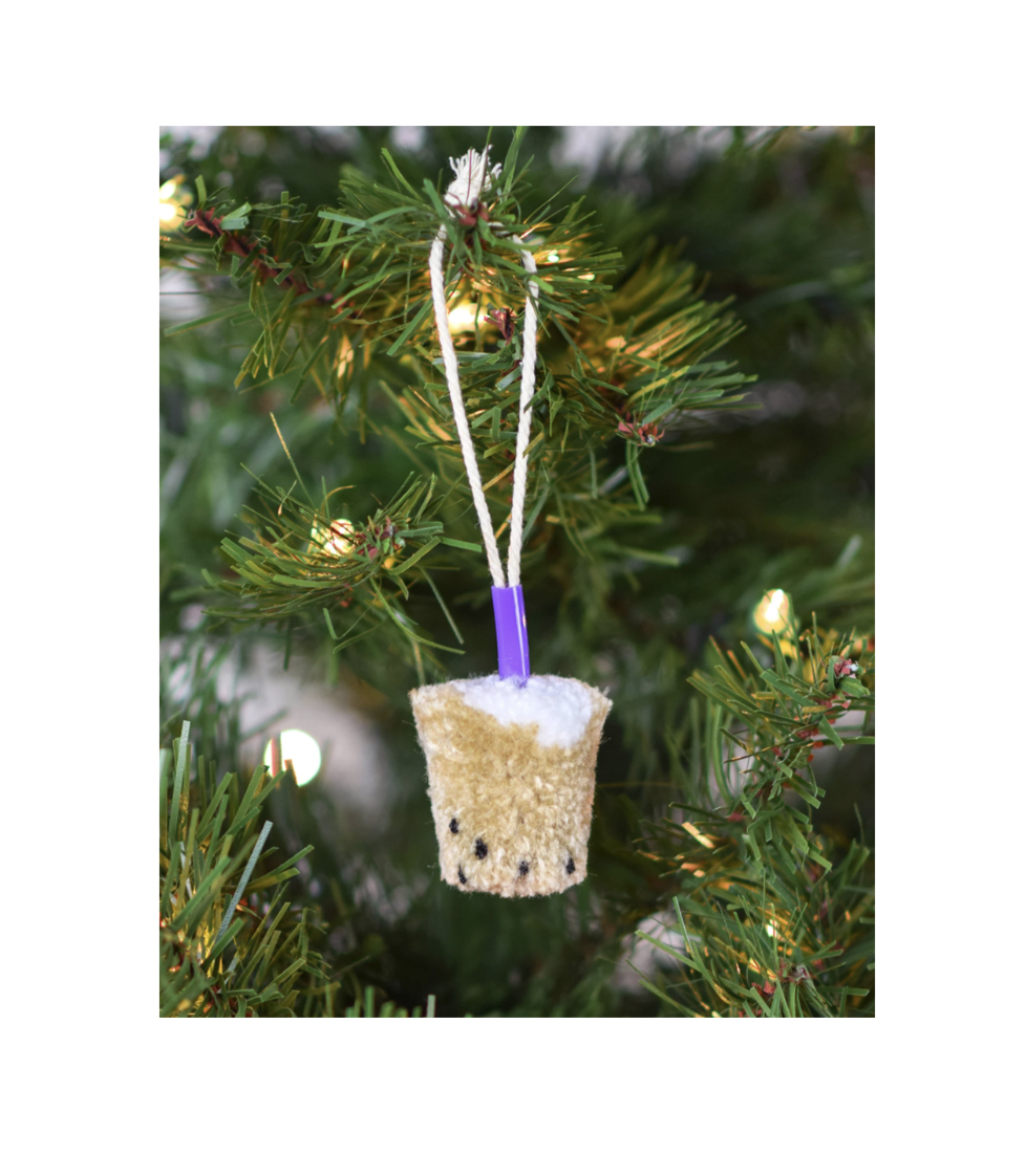 The Ponnery - Ornament - Milk Tea Boba - Purple straw