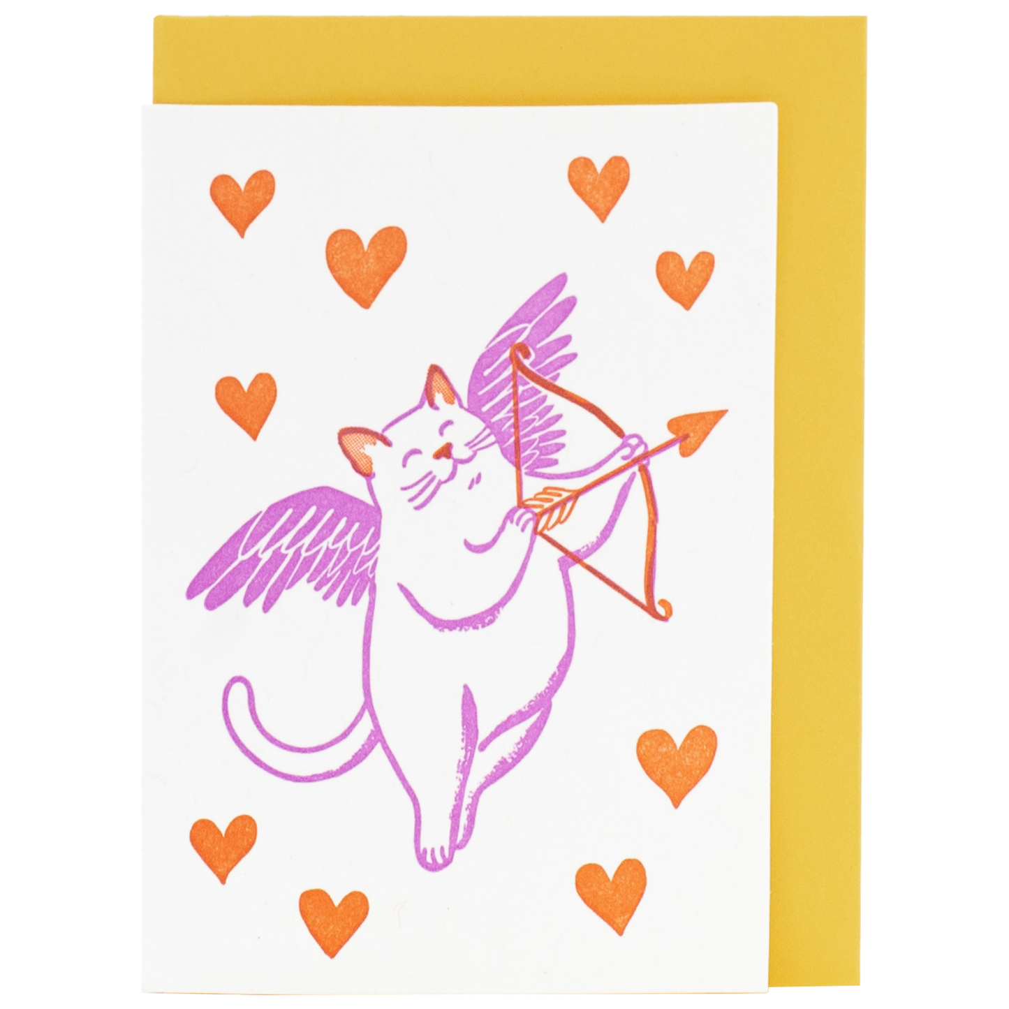 Smudge Ink - Mini Cupid Cat Enclosure Card