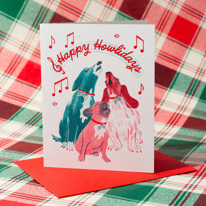 Bromstad Printing Co. - Happy Howlidays Dogs - Risograph Christmas Card