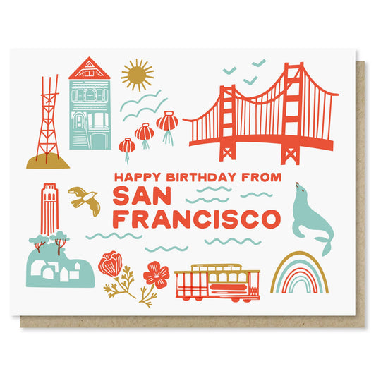 Paper Parasol Press - Happy Birthday from San Francisco Card