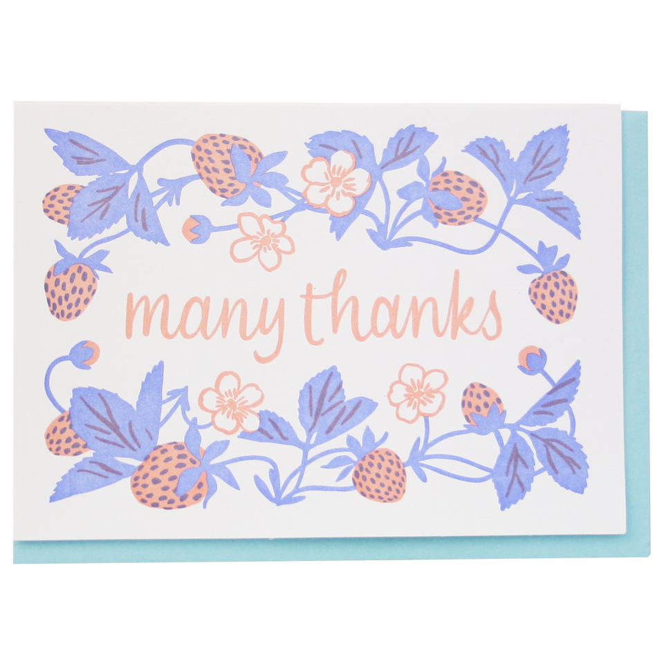 Smudge Ink - Strawberry Many Thanks Card