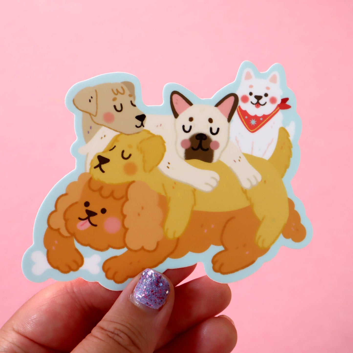 Yay! It's Vica - Puppy Pile Sticker