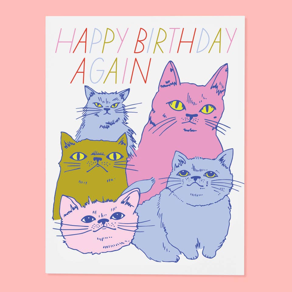 The Good Twin - Cats Again Bday Card