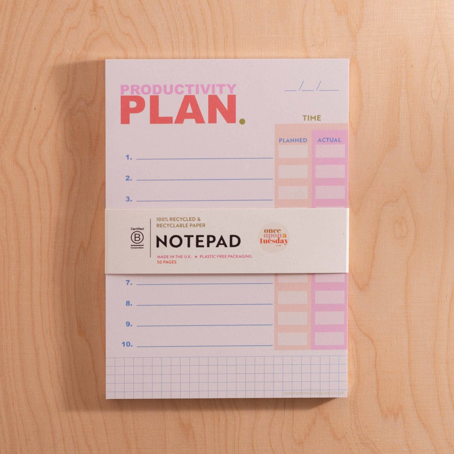 Once Upon a Tuesday - A5 Daily Planner Pad | Time Clarity & Productivity