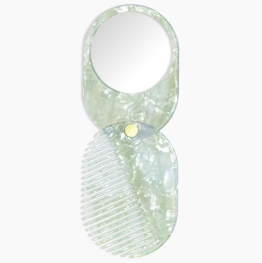 Poketo - 2 in 1 Comb Mirror - Mint