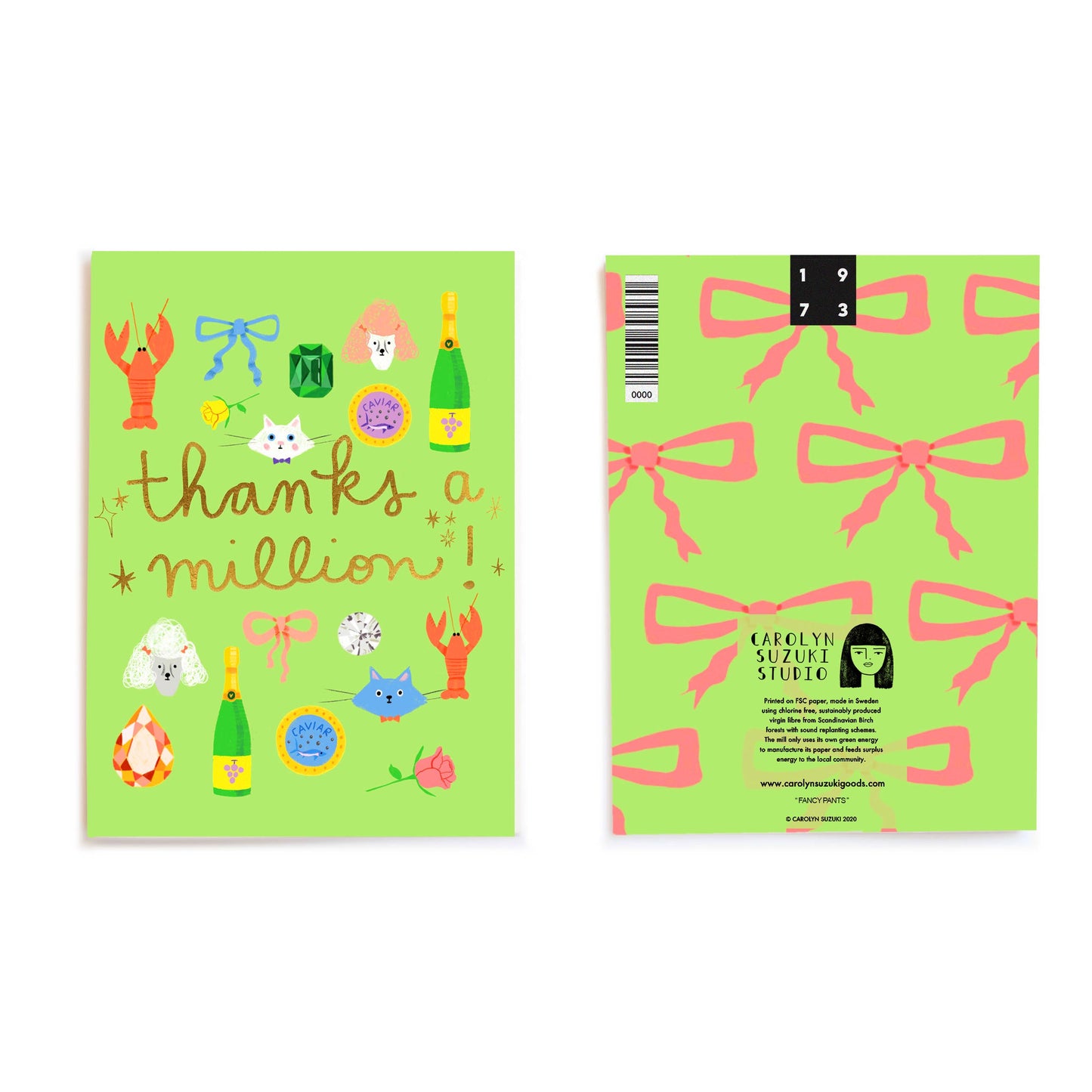 Carolyn Suzuki - FANCY PANTS - Thank you card