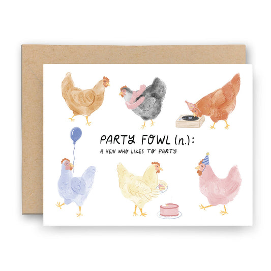 Finch + Flourish- Party Fowl Birthday/Hen Party Card