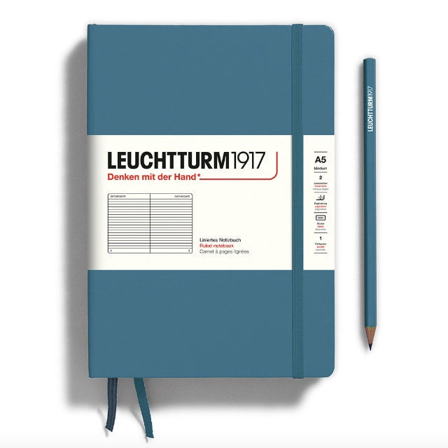 leuchtturm1917 - A5 Hardcover M- Stone Blue - Ruled