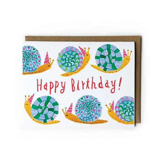 Honeyberry Studios - Party Snail Birthday Greeting Card