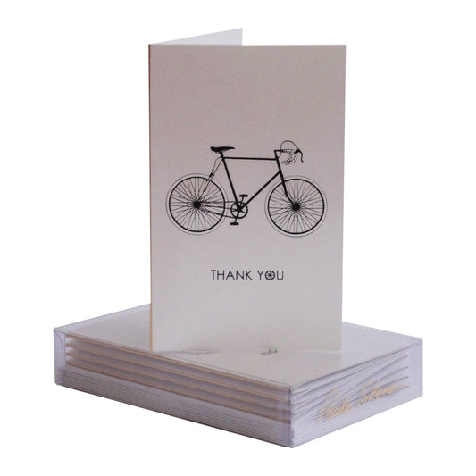 PAULA SKENE - Bicycle on Satin Thank You Mini Note Card: Boxed Set (8 Cards & Envelopes)