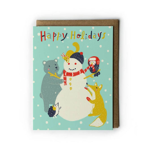 Honeyberry Studios - Snowman Happy Holidays Greeting Card