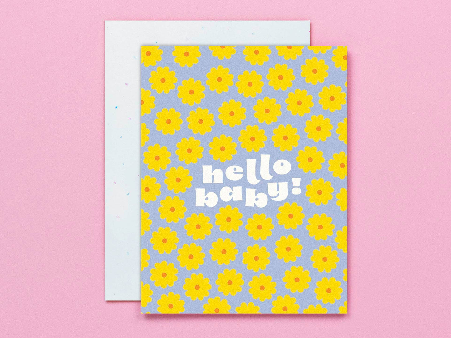 My Darlin' - Hello Baby Flower Pattern New Baby Card