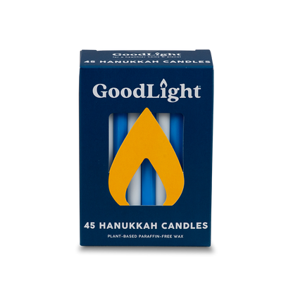 GoodLight Natural Candles - Hanukkah Candles | 45-Count Box: Blue & White