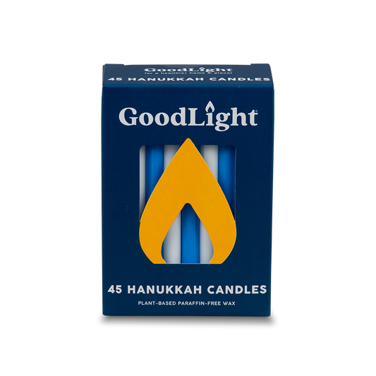 GoodLight Natural Candles - Hanukkah Candles | 45-Count Box: Blue & White