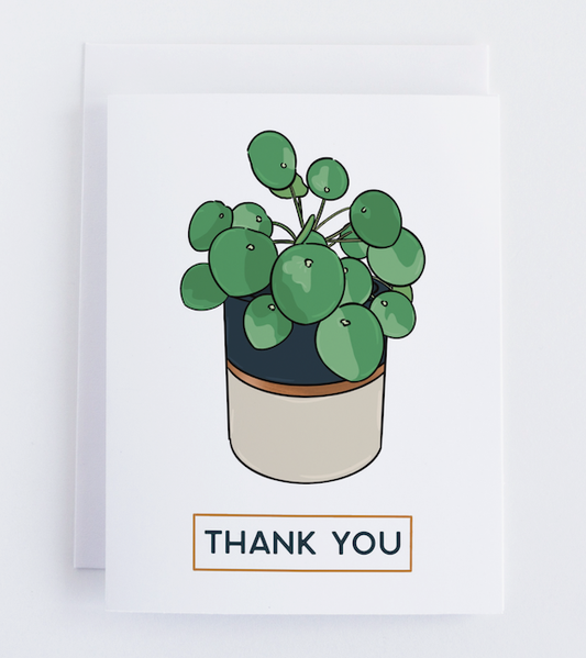 Bean Horse Car Designs - Thank You - Pilea Greeting Card