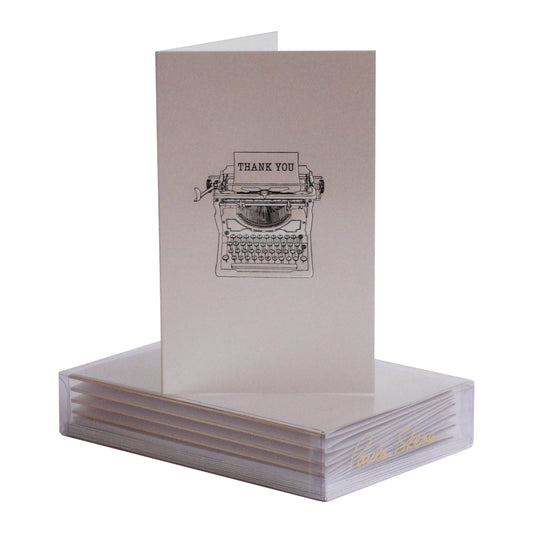 PAULA SKENE - Typewriter on Satin Thank You Mini Note Card: Boxed Set (8 Cards & Envelopes)