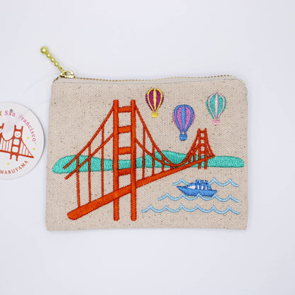 Tomoko M - Embroidered San Francisco Colorful Balloons Coin Purse