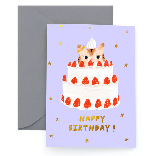 Carolyn Suzuki - KITTY CAKE - Birthday Card