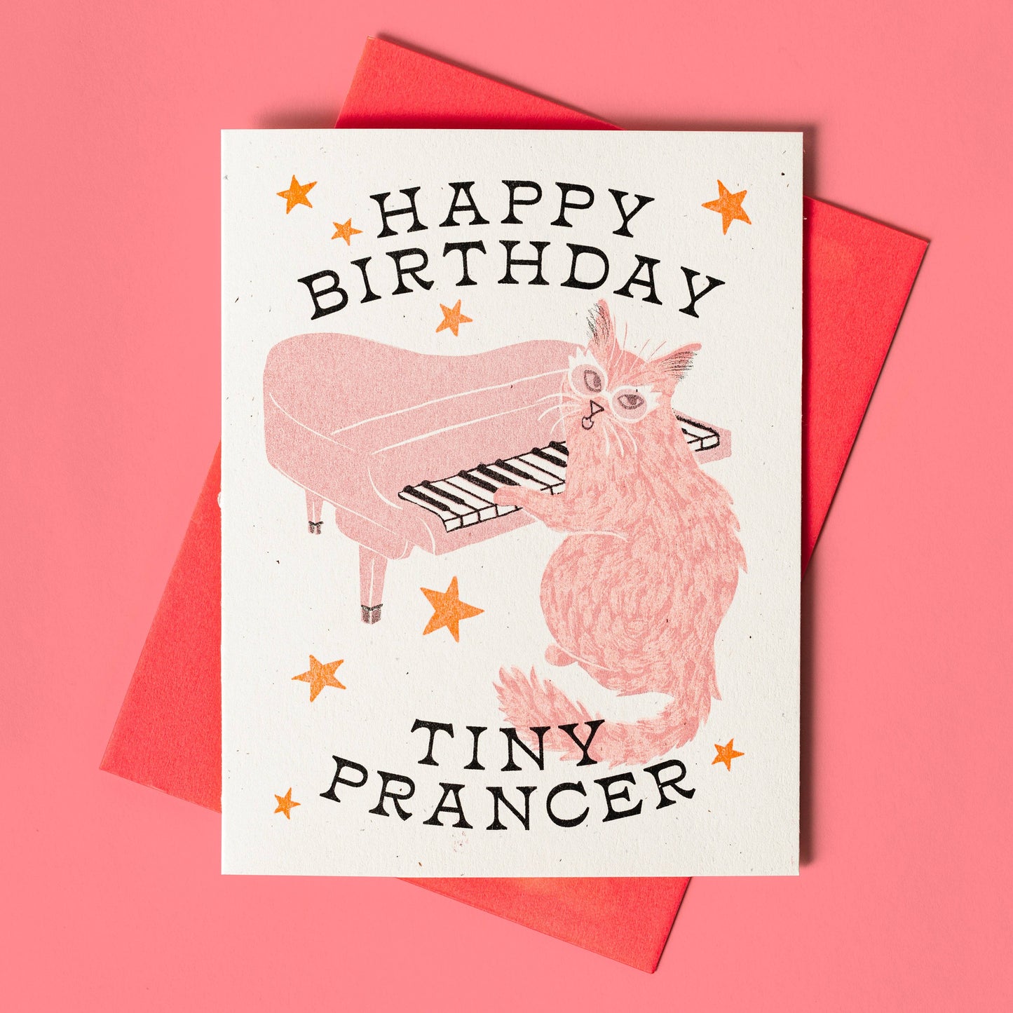 Bromstad Printing Co. - Happy Birthday Tiny Prancer - Risograph Card